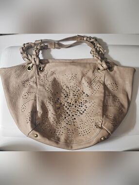 Sabina New York Genuine Leather Hobo Bag | Studded | Slouchy Chic